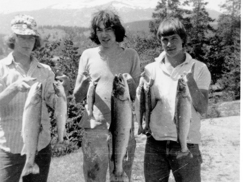 Rick shows off his catch with friends Randy Brink and Don Alder shortly before the accident in which he sustained a spinal cord injury.