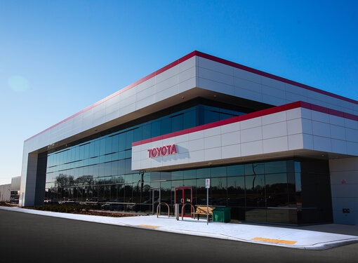 Toyota building from outside, sunny day